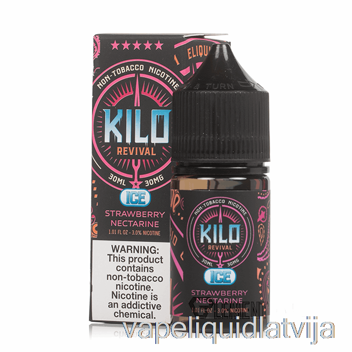 Ledus Zemeņu Nektarīns - Kilo Atdzīvināšanas Sāļi - 30ml 30mg Vape šķidrums